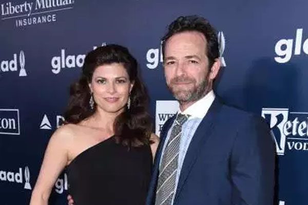 Luke Perry and his Fiancee Wendy Madison Bauer.